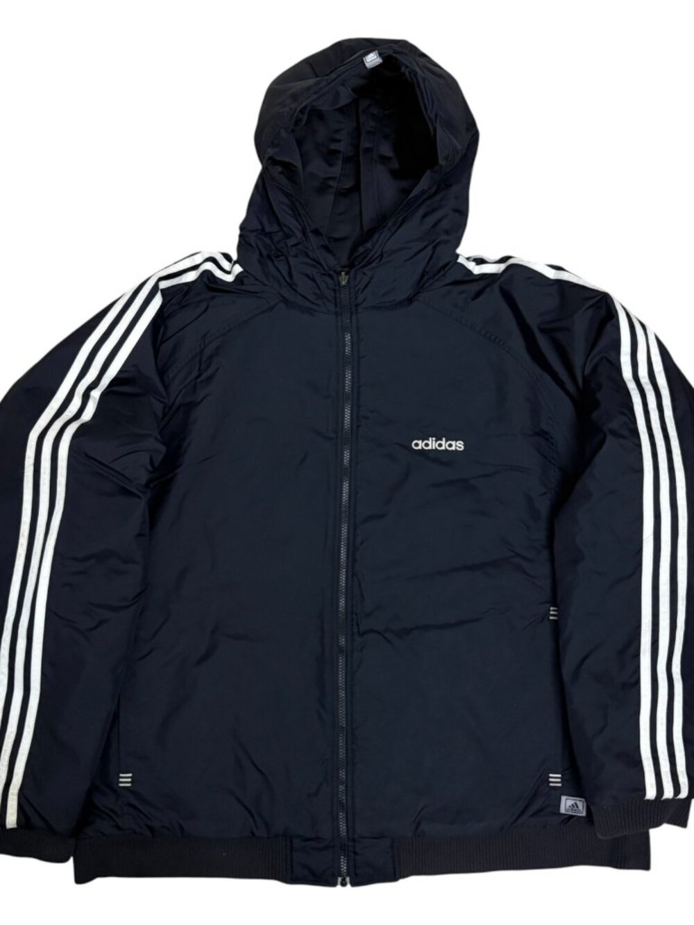 ADIDAS REVERSIBLE Jacket Vintage Y2K Soccer Winter Parka Coat Black Mens XL